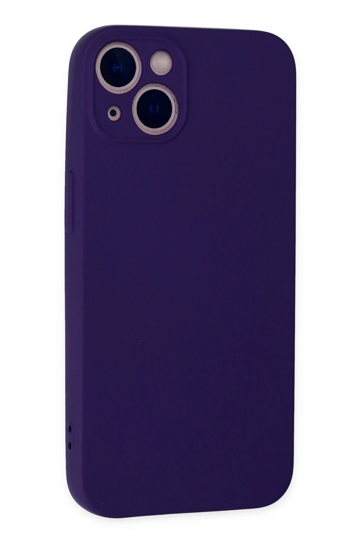 iPhone 13 Mini Kılıf Nano içi Kadife Silikon - Mor-(5796) - Görsel 3