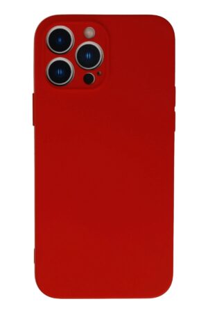 iPhone 13 Pro Max Kılıf Nano içi Kadife Silikon - Kırmızı-(5796)