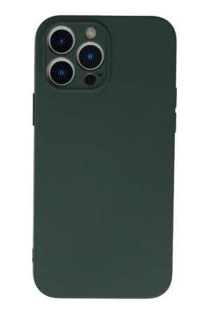 iPhone 13 Pro Max Kılıf Nano içi Kadife Silikon - Koyu Yeşil-(5796)