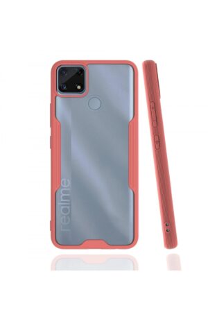 Realme C25 Kılıf Platin Silikon - Pembe-(5796)