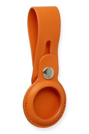 Airtag Askılı Deri Kılıf - Turuncu-(5796)