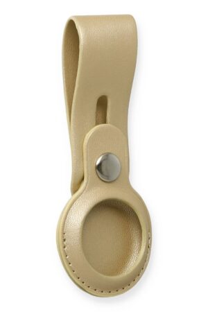 Airtag Askılı Deri Kılıf - Gold-(5796)
