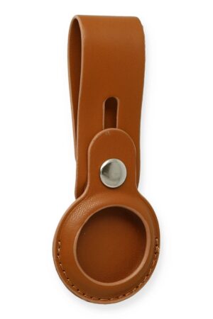 Airtag Askılı Deri Kılıf - Taba-(5796)