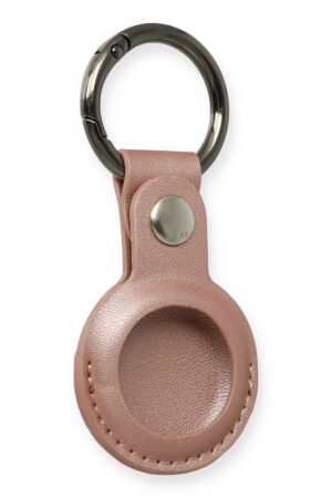 Airtag Anahtarlık Deri Kılıf - Rose Gold-(5796)
