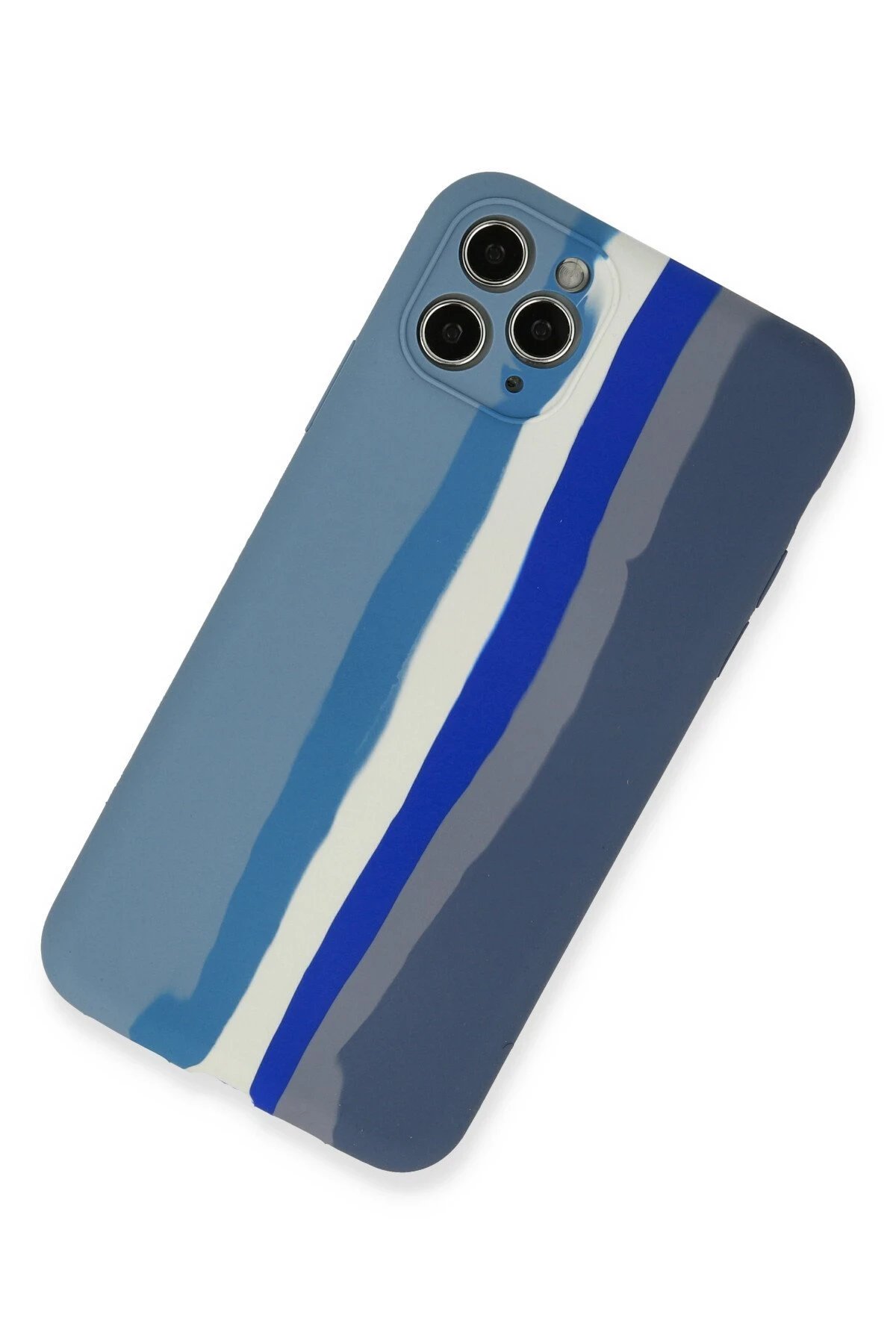 iPhone 11 Pro Kılıf Ebruli Lansman Silikon - Mavi-Gri-(5796) - Görsel 2