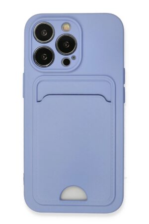 iPhone 13 Pro Kılıf Kelvin Kartvizitli Silikon - Lila-(5796)