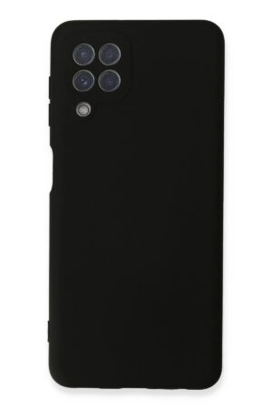 Samsung Galaxy A22 Kılıf Nano içi Kadife Silikon - Siyah-(5796)