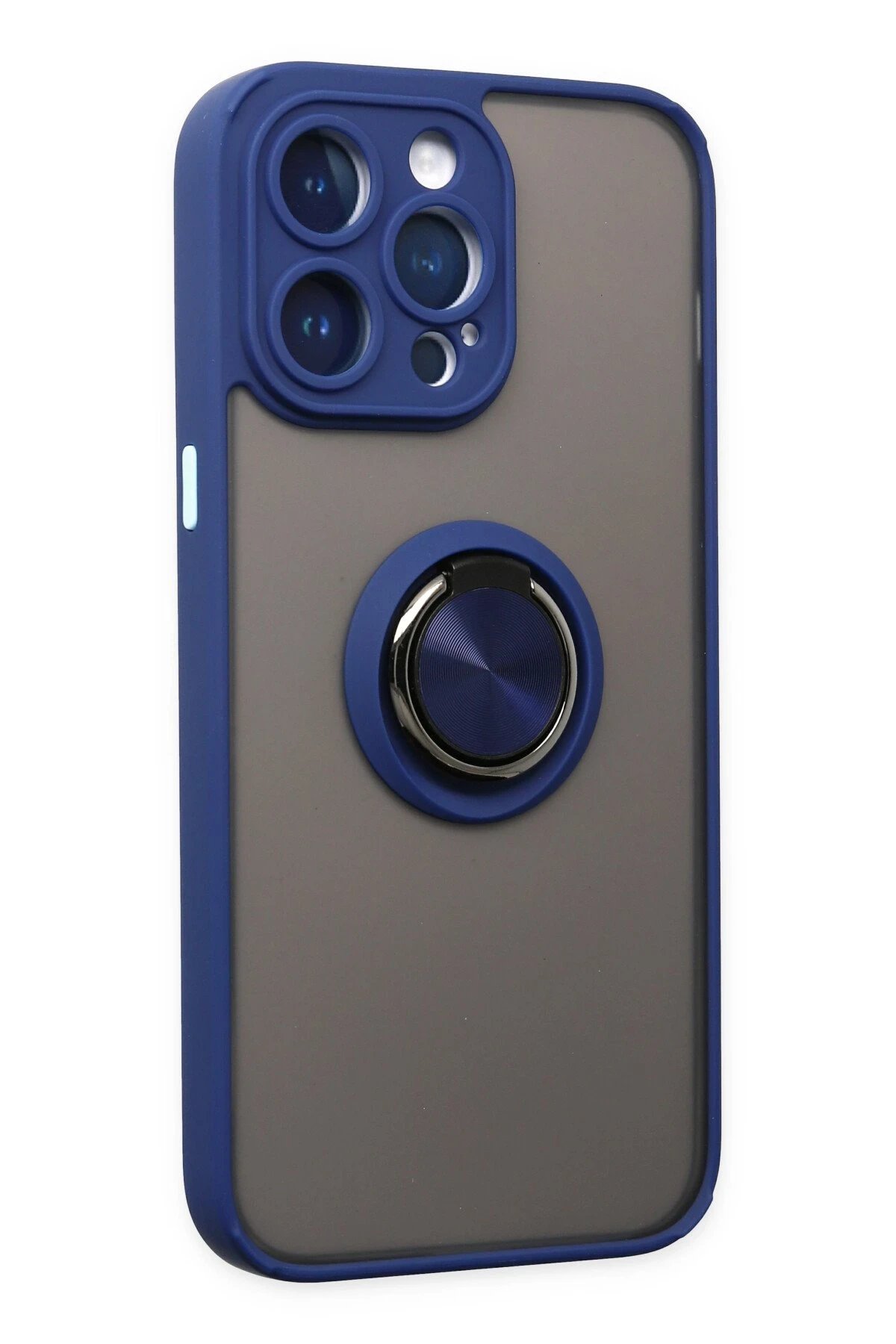 iPhone 14 Pro Kılıf Montreal Yüzüklü Silikon Kapak - Lacivert-(5796) - Görsel 2