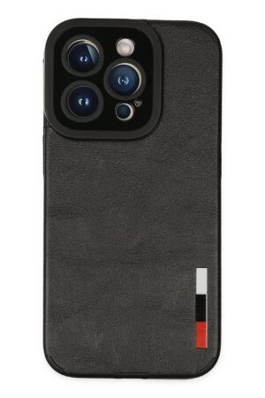 iPhone 14 Pro Kılıf Loop Deri Silikon - Siyah-(5796)