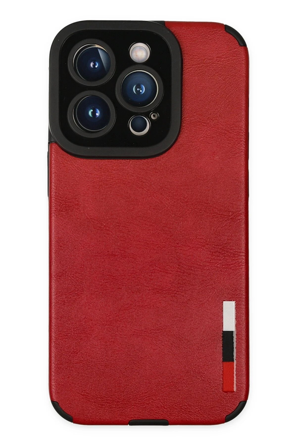 iPhone 14 Pro Max Kılıf Loop Deri Silikon - Kırmızı-(5796)