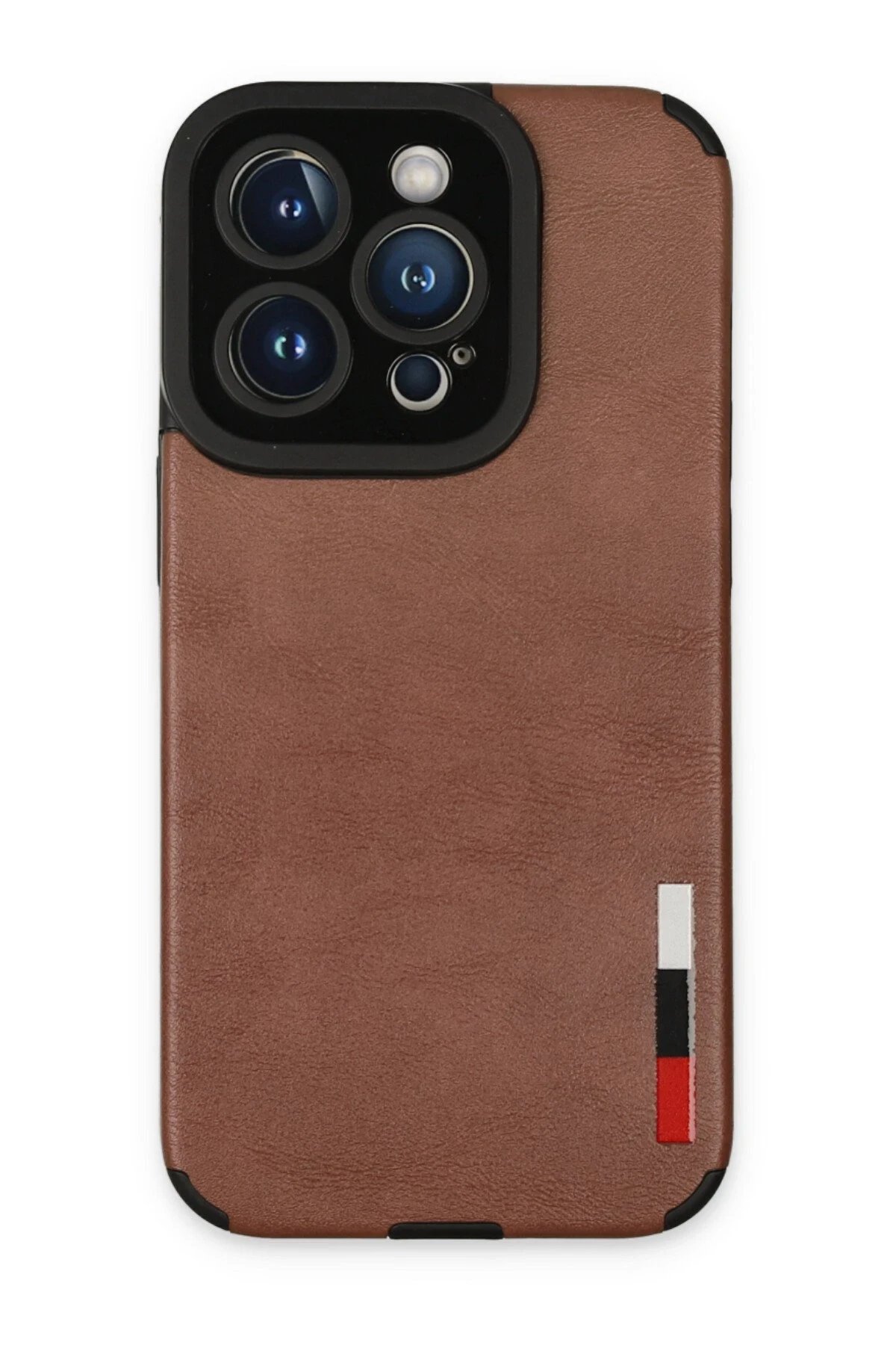 iPhone 14 Pro Max Kılıf Loop Deri Silikon - Kahverengi-(5796)