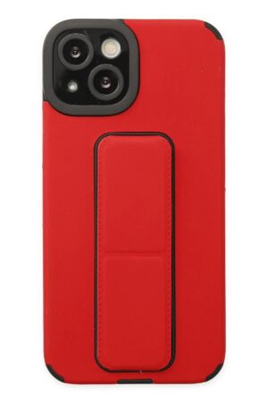 iPhone 14 Plus Kılıf Mega Standlı Silikon - Kırmızı-(5796)