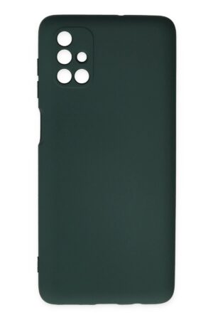 Samsung Galaxy M51 Kılıf Nano içi Kadife Silikon - Koyu Yeşil-(5796)