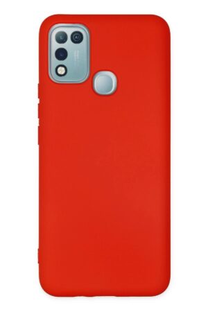İnfinix Hot 10 Play Kılıf Nano içi Kadife Silikon - Kırmızı-(5796)