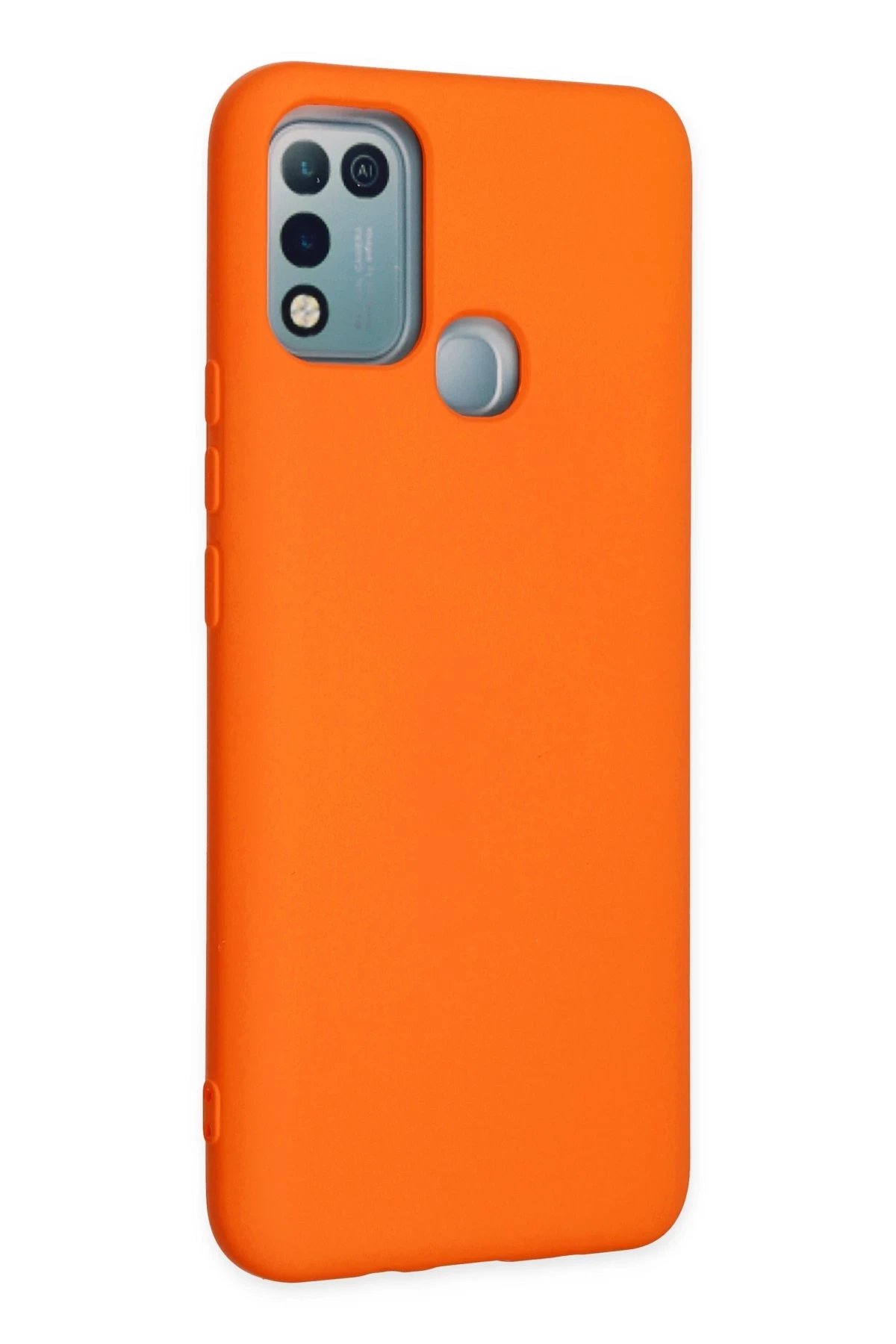 İnfinix Hot 10 Play Kılıf Nano içi Kadife Silikon - Turuncu-(5796) - Görsel 2