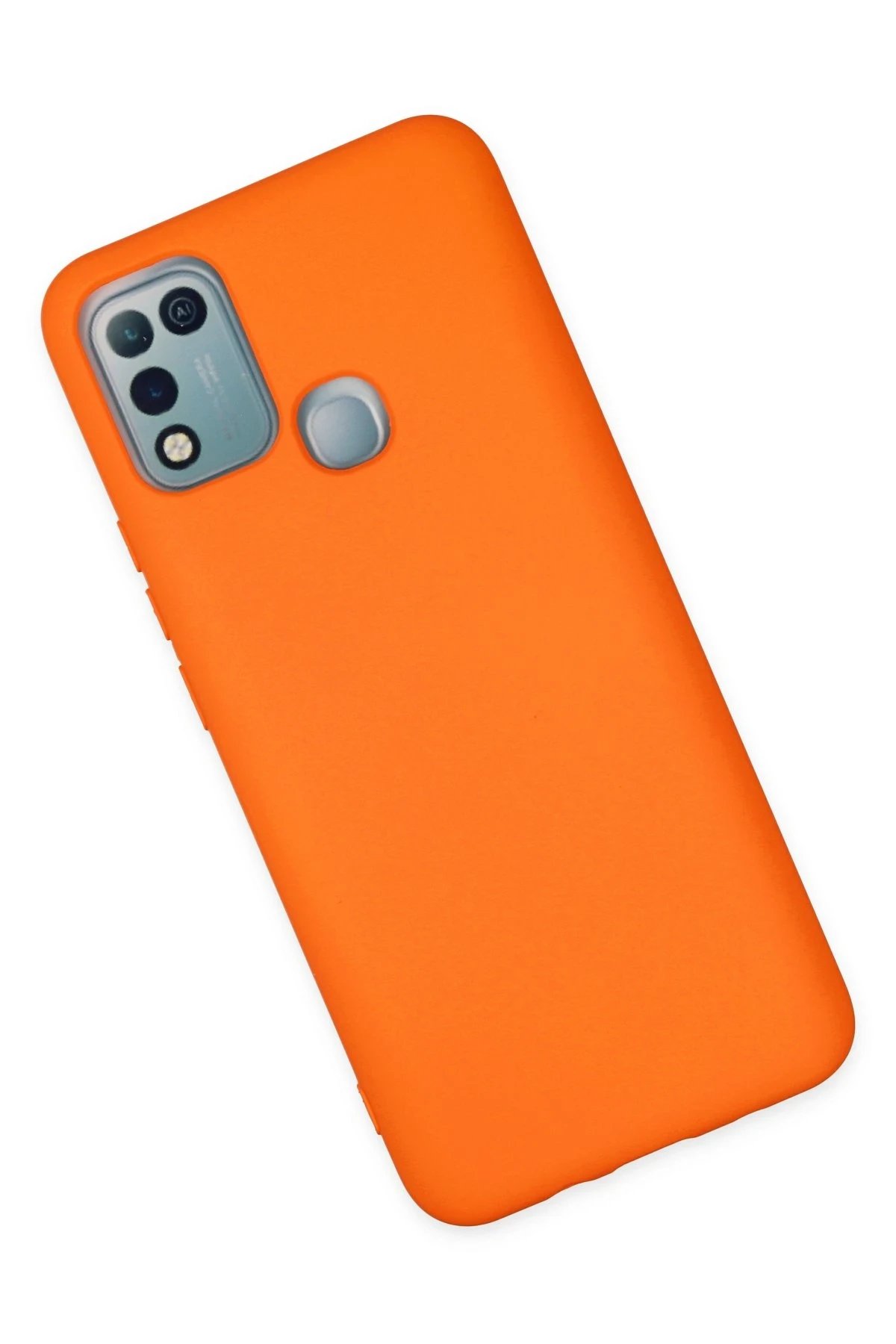 İnfinix Hot 10 Play Kılıf Nano içi Kadife Silikon - Turuncu-(5796) - Görsel 3