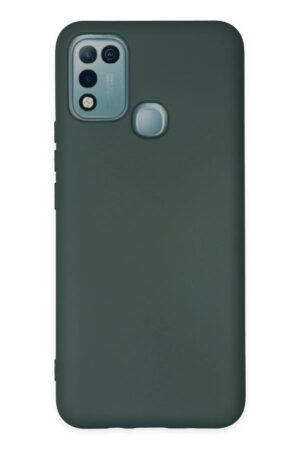 İnfinix Hot 10 Play Kılıf Nano içi Kadife Silikon - Koyu Yeşil-(5796)