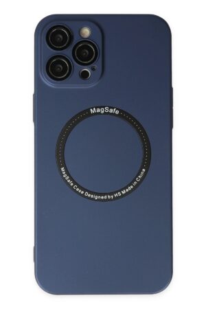 iPhone 12 Pro Kılıf Jack Magneticsafe Lens Silikon - Lacivert-(5796)