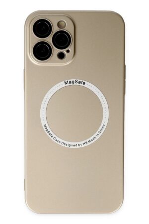 iPhone 12 Pro Kılıf Jack Magneticsafe Lens Silikon - Gold-(5796)