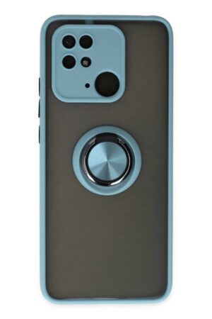 Xiaomi Poco C40 Kılıf Montreal Yüzüklü Silikon Kapak - Buz Mavi-(5796)