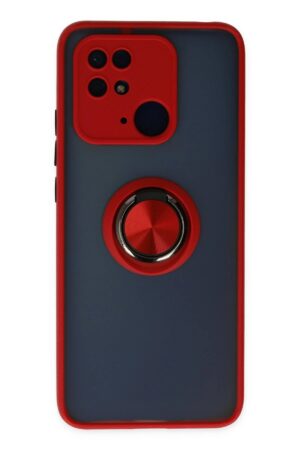 Xiaomi Poco C40 Kılıf Montreal Yüzüklü Silikon Kapak - Kırmızı-(5796)