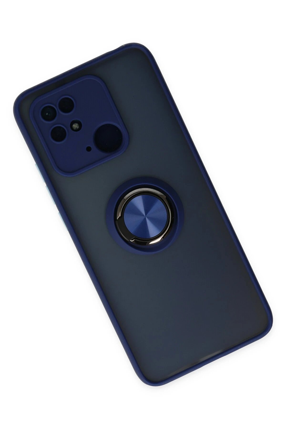 Xiaomi Poco C40 Kılıf Montreal Yüzüklü Silikon Kapak - Lacivert-(5796) - Görsel 3