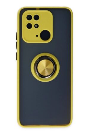 Xiaomi Poco C40 Kılıf Montreal Yüzüklü Silikon Kapak - Sarı-(5796)