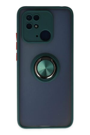 Xiaomi Poco C40 Kılıf Montreal Yüzüklü Silikon Kapak - Yeşil-(5796)