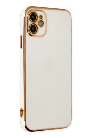 iPhone 12 Kılıf Volet Silikon - Beyaz-(5796)