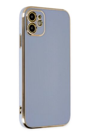 iPhone 12 Kılıf Volet Silikon - Mavi-(5796)