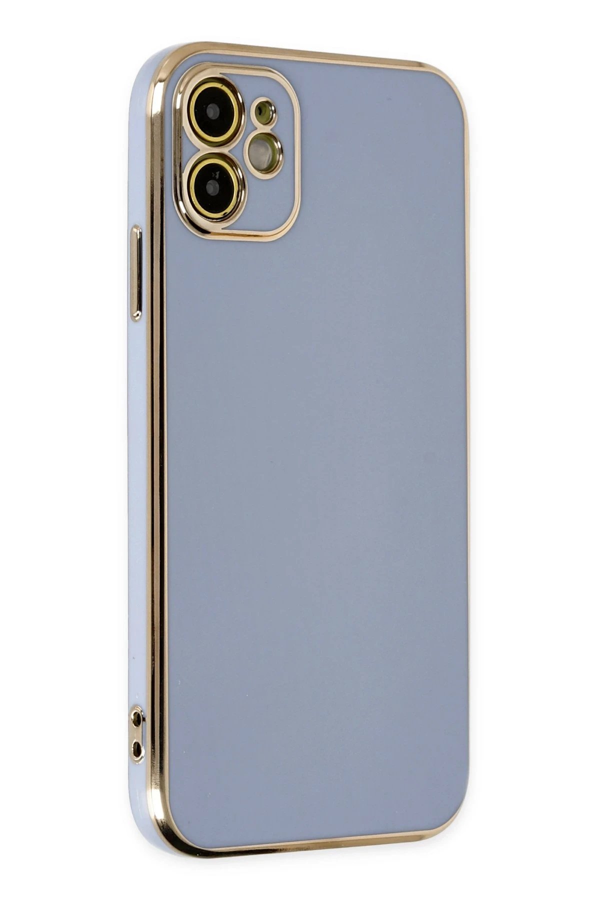 iPhone 12 Kılıf Volet Silikon - Mavi-(5796)