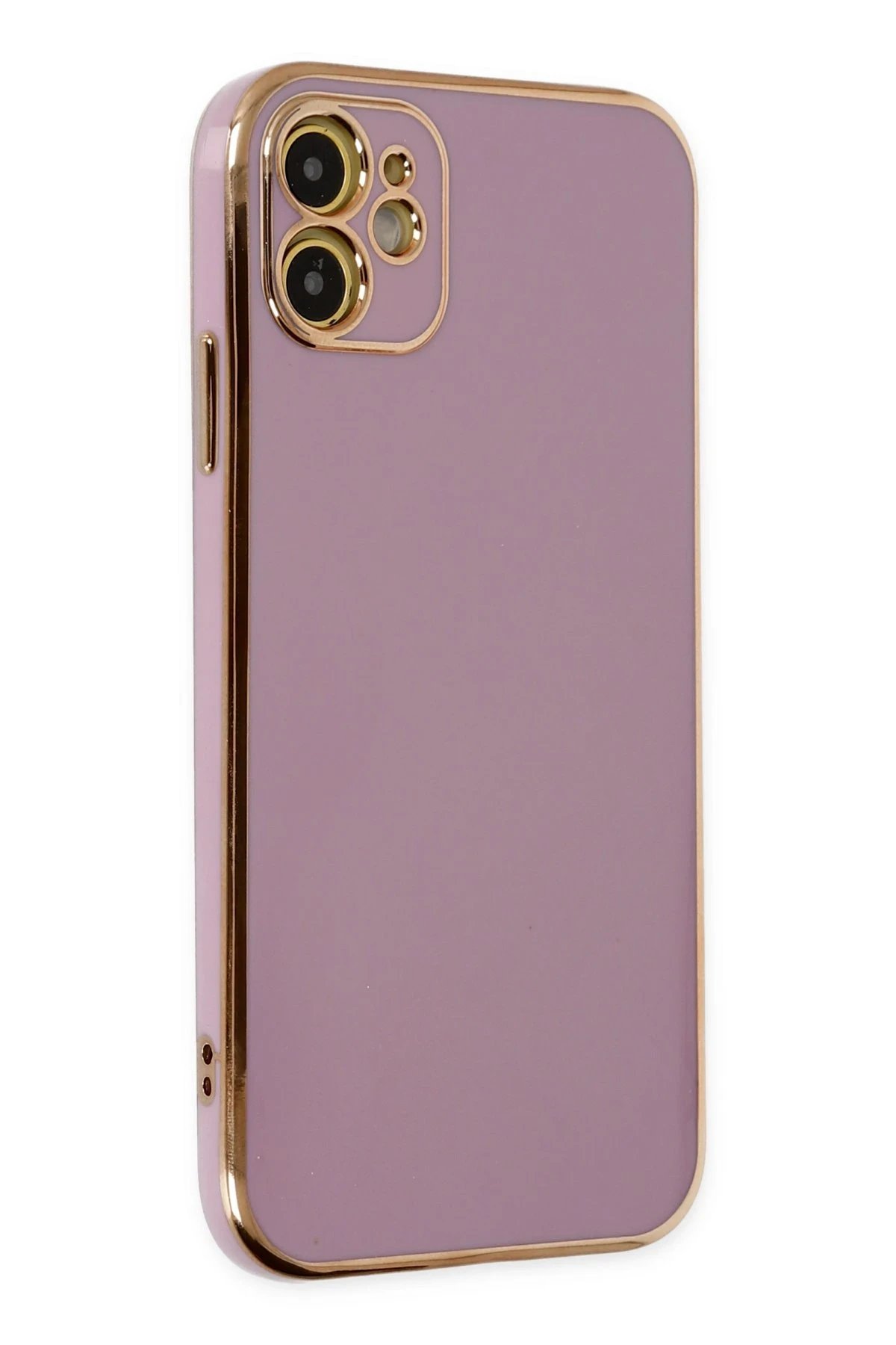 iPhone 12 Kılıf Volet Silikon - Mor-(5796)