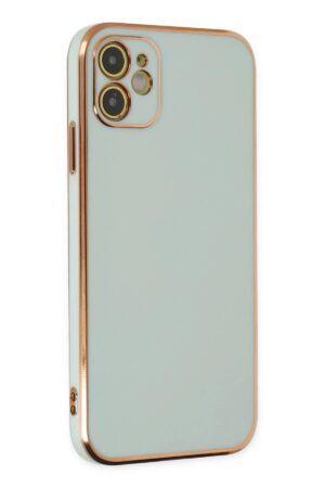 iPhone 12 Kılıf Volet Silikon - Açık Yeşil-(5796)