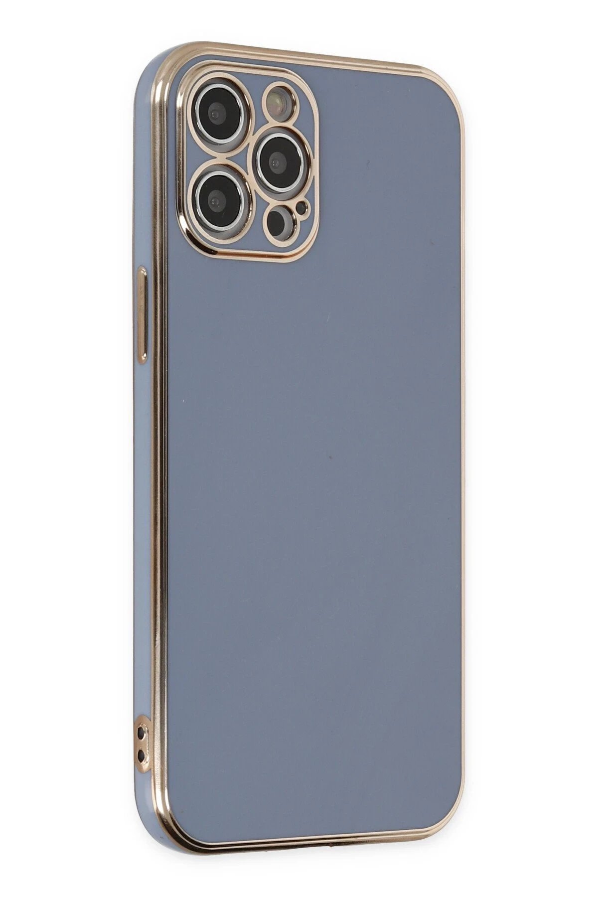 iPhone 12 Pro Kılıf Volet Silikon - Mavi-(5796)