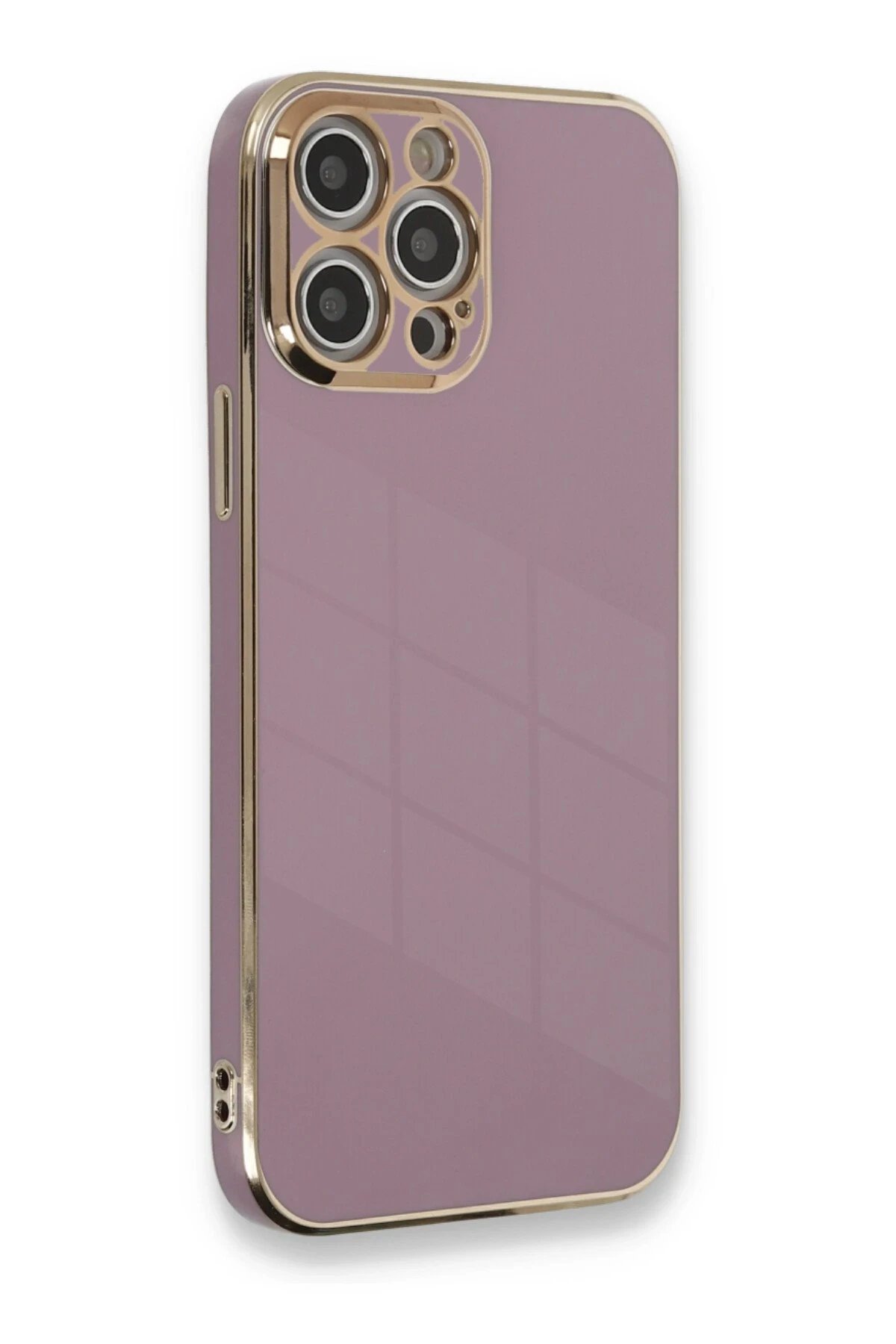 iPhone 12 Pro Kılıf Volet Silikon - Mor-(5796)