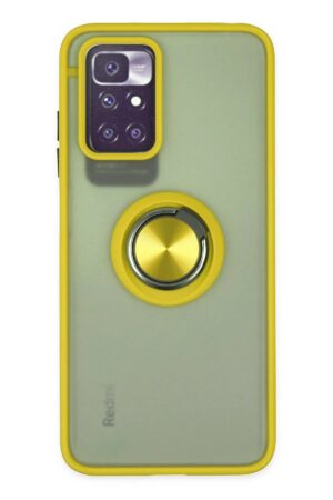 Xiaomi Redmi 10 2022 Kılıf Montreal Yüzüklü Silikon Kapak - Sarı-(5796)