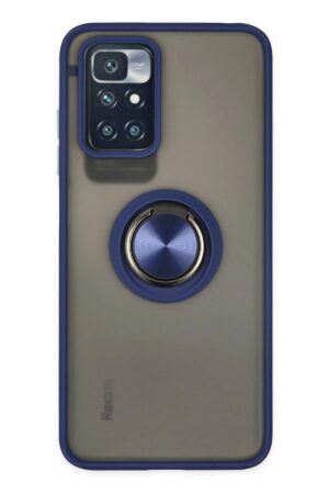 Xiaomi Redmi 10 2022 Kılıf Montreal Yüzüklü Silikon Kapak - Lacivert-(5796)