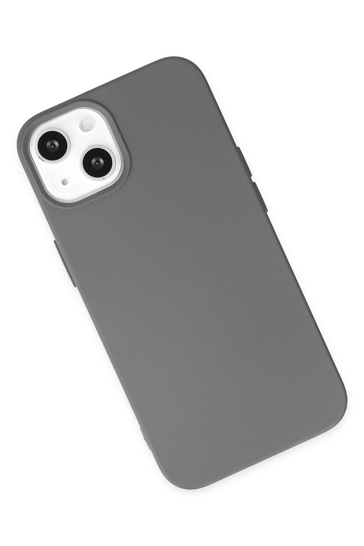 iPhone 14 Plus Kılıf Nano içi Kadife Silikon - Gri-(5796) - Görsel 3