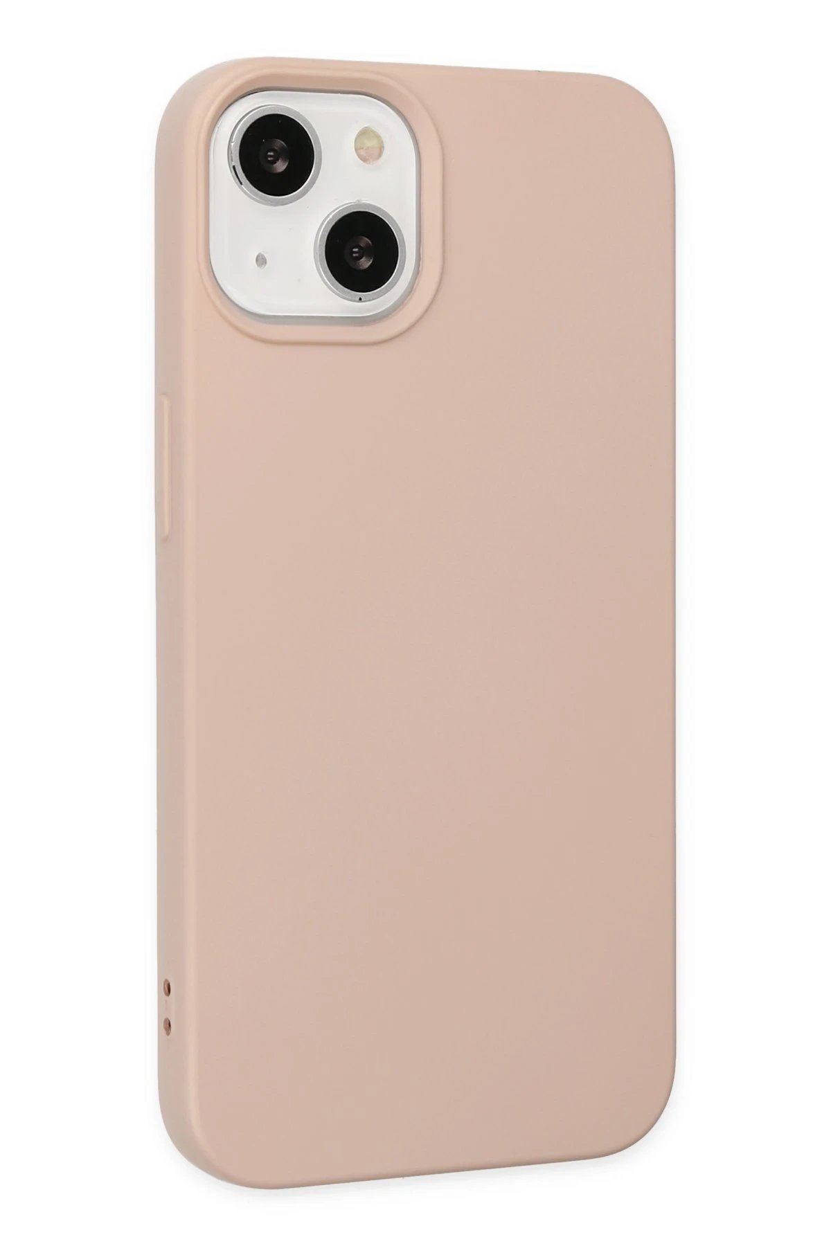 iPhone 14 Plus Kılıf Nano içi Kadife Silikon - Pudra-(5796) - Görsel 2