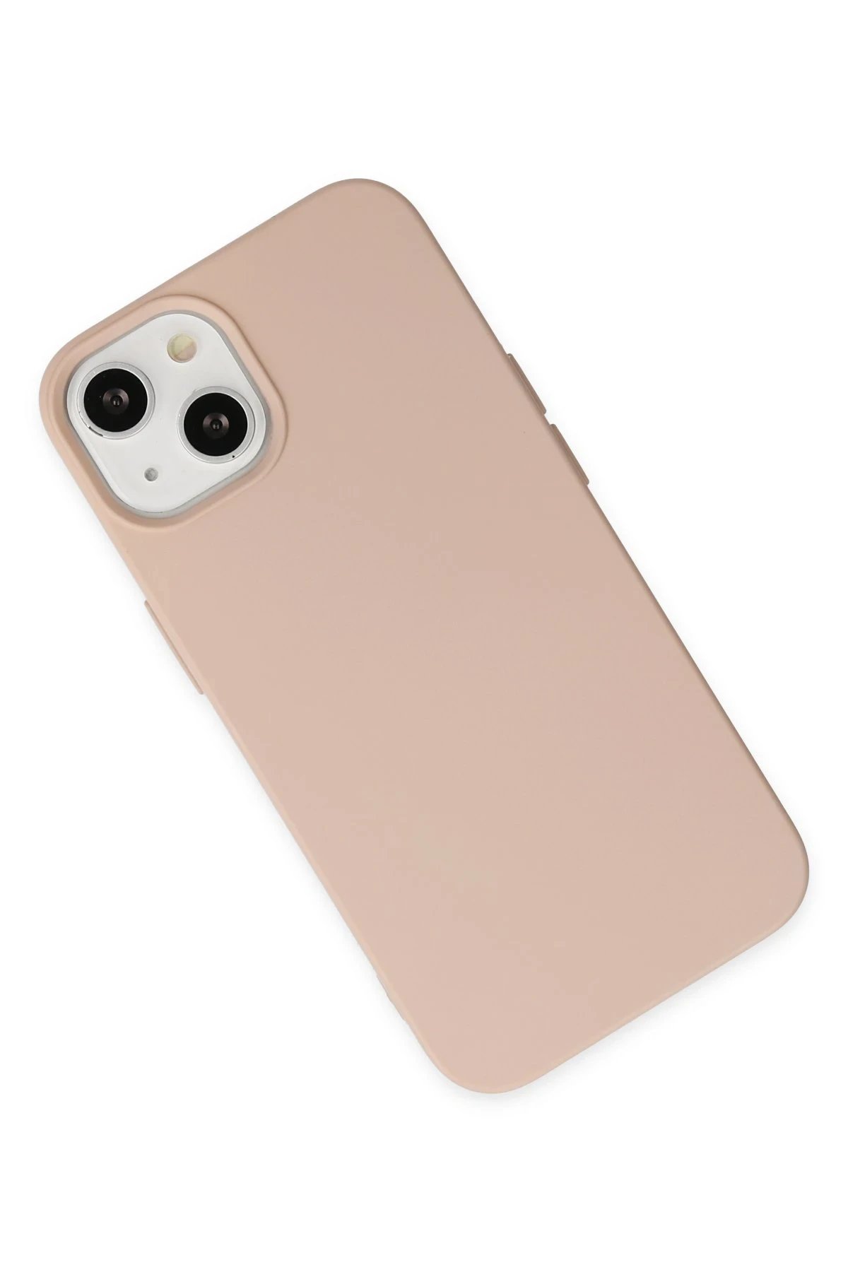 iPhone 14 Plus Kılıf Nano içi Kadife Silikon - Pudra-(5796) - Görsel 3