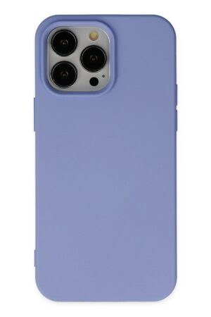 iPhone 14 Pro Kılıf Nano içi Kadife Silikon - Lila-(5796)