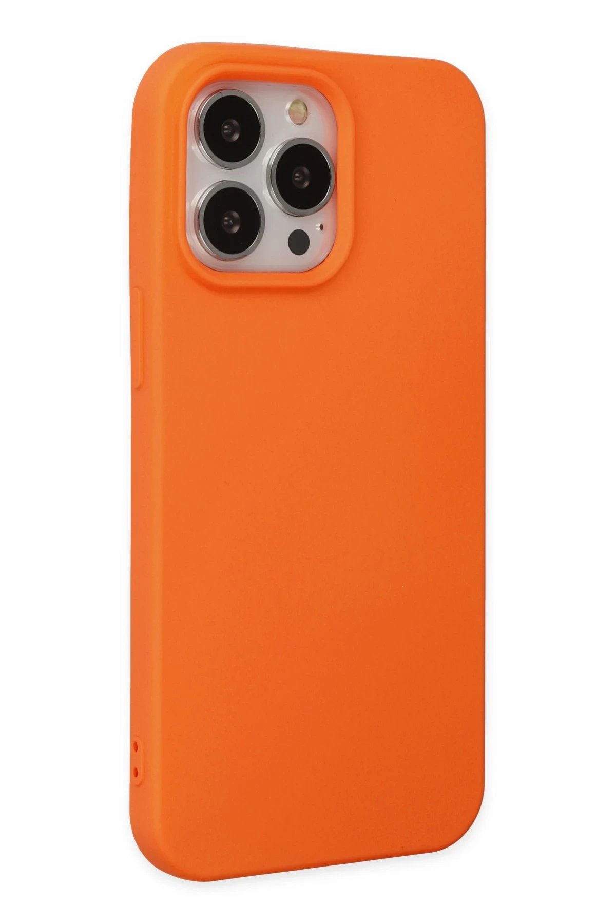 iPhone 14 Pro Kılıf Nano içi Kadife Silikon - Turuncu-(5796) - Görsel 2