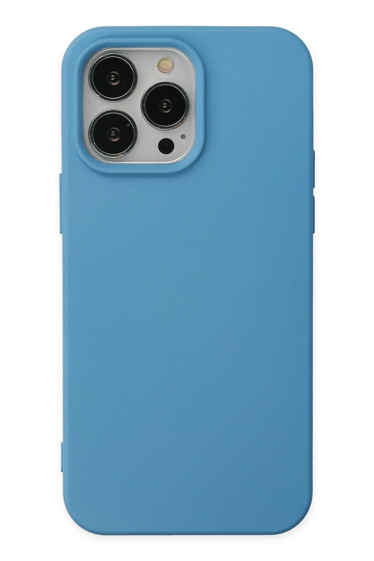 iPhone 14 Pro Max Kılıf Nano içi Kadife Silikon - Mavi-(5796)