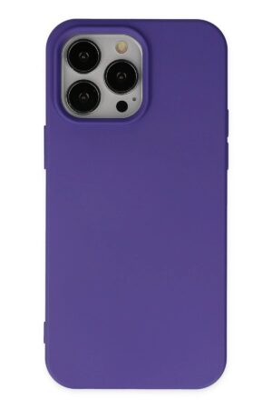 iPhone 14 Pro Max Kılıf Nano içi Kadife Silikon - Mor-(5796)