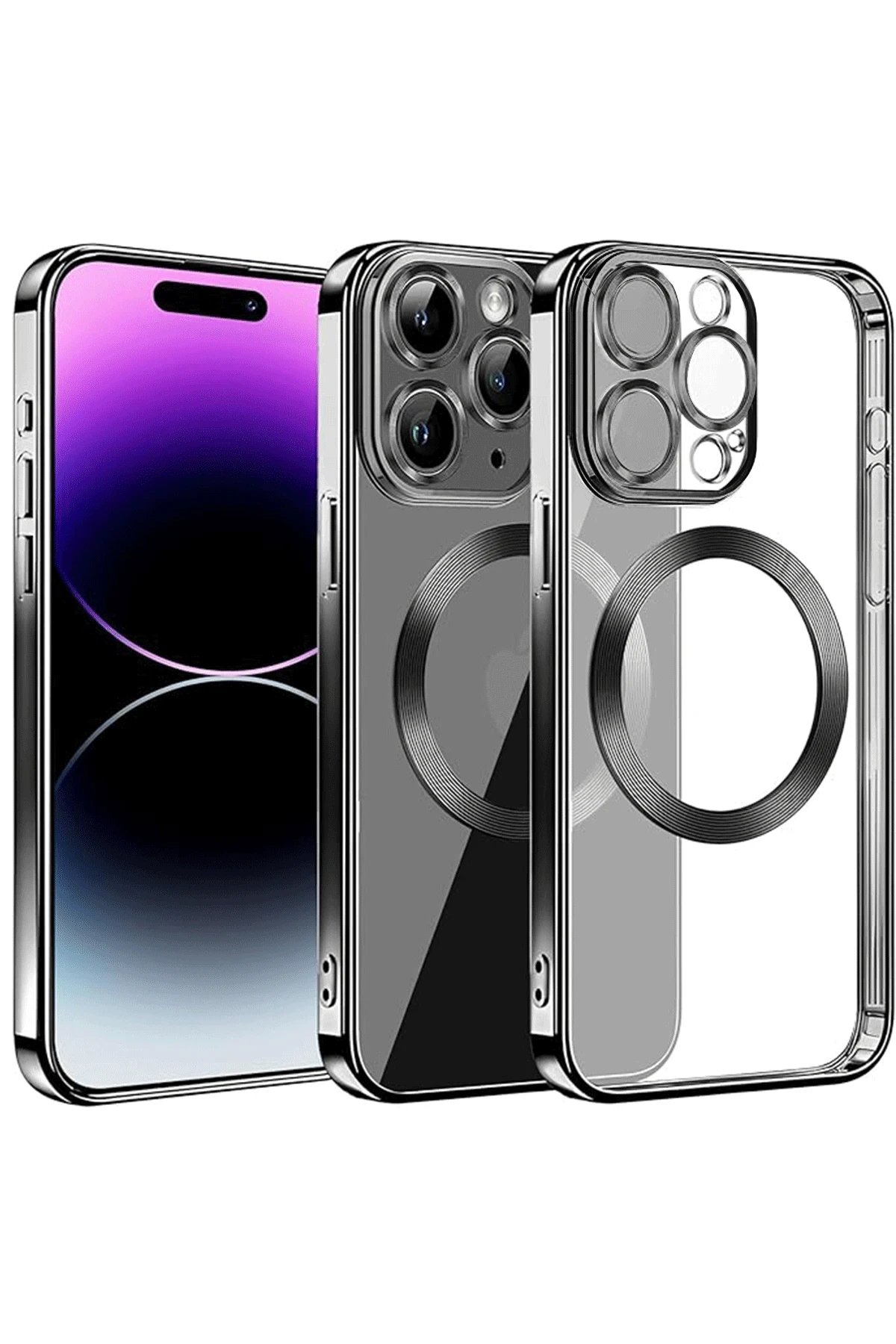 iPhone 13 Pro Max Kılıf Slot Silikon - Siyah-(5796) - Görsel 3