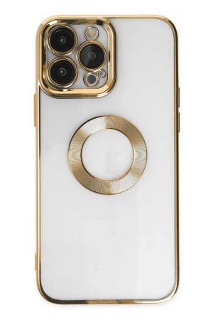 iPhone 14 Pro Max Kılıf Slot Silikon - Gold-(5796)