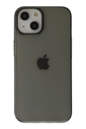 iPhone 14 Plus Kılıf Pc Sert Şeffaf Kapak - Siyah-(5796)