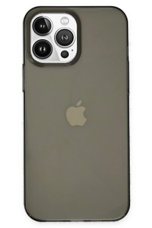 iPhone 14 Pro Kılıf Pc Sert Şeffaf Kapak - Siyah-(5796)