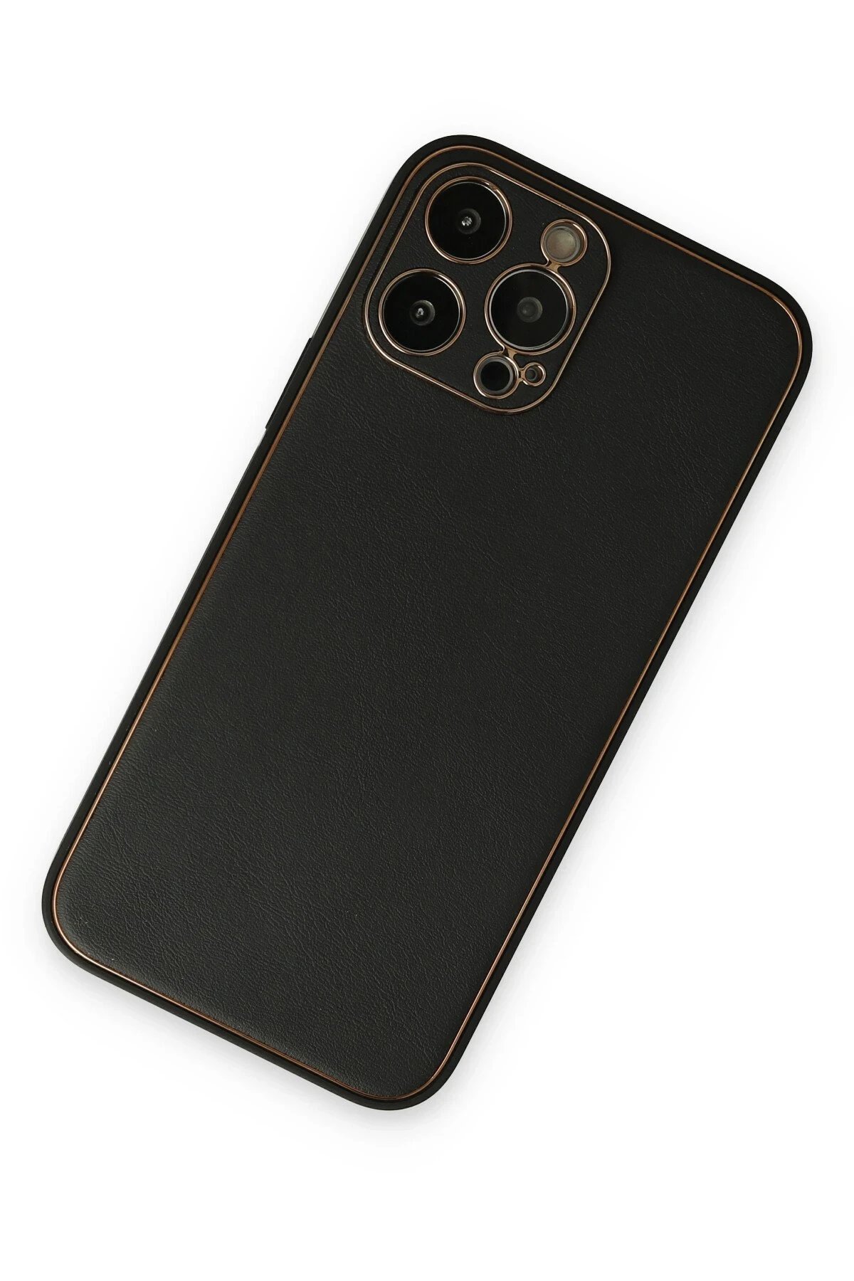 iPhone 14 Pro Kılıf Coco Deri Silikon Kapak - Siyah-(5796) - Görsel 2