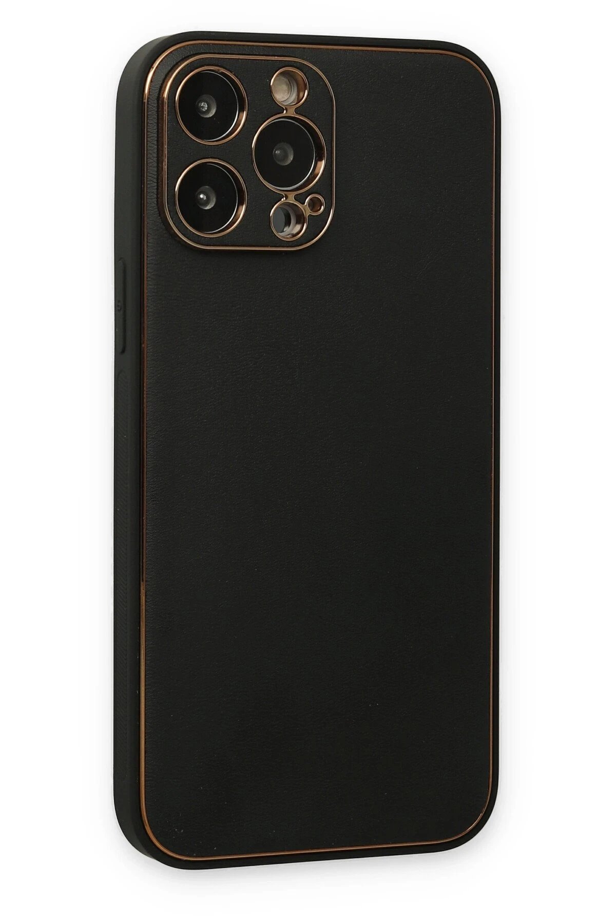 iPhone 14 Pro Kılıf Coco Deri Silikon Kapak - Siyah-(5796) - Görsel 3